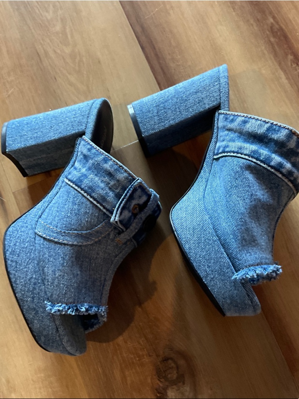 Jeffrey Campbell Denim Platform Slide Mules - Light Blue - Picture 2 of 5